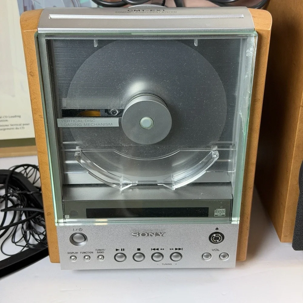 Sony CMT-EX1 Desktop Micro Hi-Fi CD System w/ Speakers Remote Box Tested